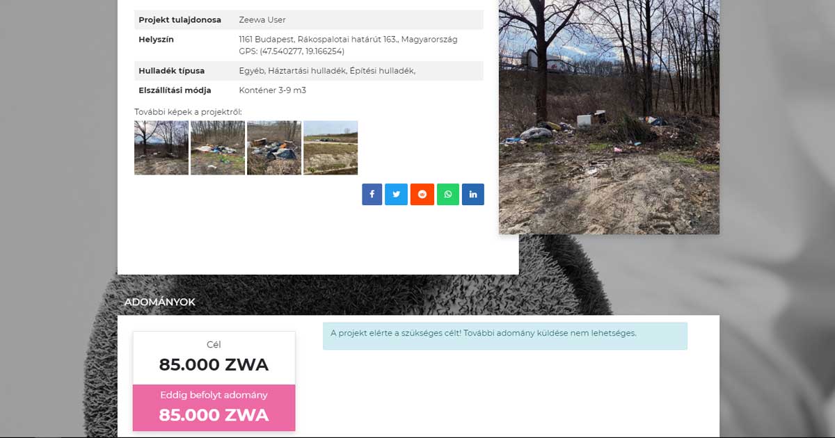 Zeewa adományozása rendszerének köszönhetően a Szilas-patak egyik szakasza megtisztult.